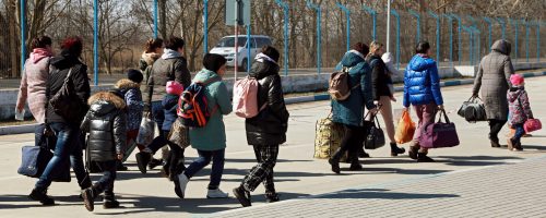 A scene from the Palanca-Maiaki-Udobnoe border crossing point, between the Republic of Moldova and Ukraine on 15 March 2022. People flee the military offensive in Ukraine, seeking refuge in Moldova or transiting the country on their way to Romania and other EU countries.

Since Since Russia’s invasion, more than 3.3 million refugees have fled Ukraine, the vast majority being women and children. Most of the refugees fled to Poland, Romania, Moldova, Hungary and Slovakia. According to the Border Police data, as of 18 March 2022, Moldova had welcomed in its territory about 355,426 refugees, out of whom more than 320,000 were citizens of Ukraine.

As of 10 March 2022, there were 106,000 Ukrainian refugees hosted in different regions across the country. Data provided by Moldova's Border Police shows that around
70,000 women and girls and 36,000 men and boys are currently in Moldova. Women and girls are the majority and account for two thirds of Ukrainians displaced in Moldova.

Read More: https://moldova.unwomen.org/en/digital-library/publications/2022/03/gender-data-on-refugees-at-a-glance-the-republic-of-moldova

Photo: UN Women/Aurel Obreja